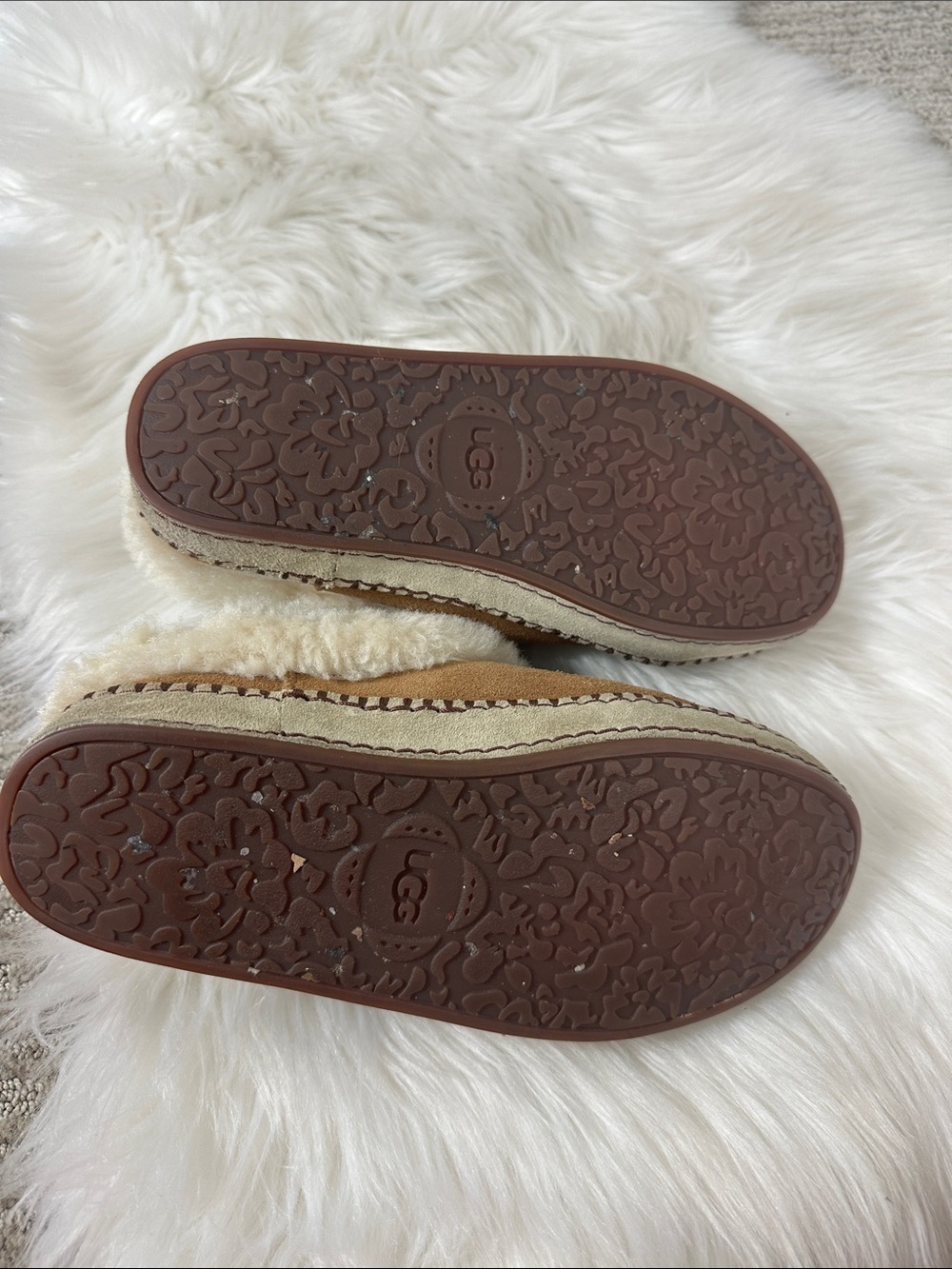 UGG Brown Suede Wrin Chestnut Whipstitch Mule Slippers 7 - Picture 5 of 7
